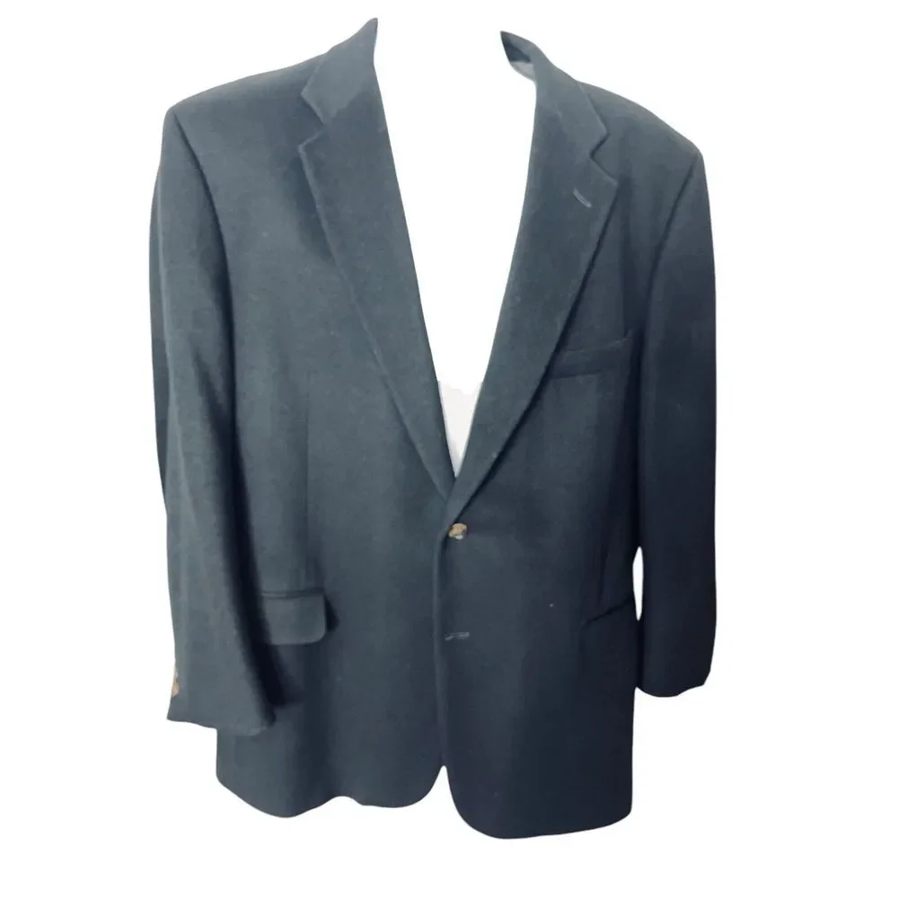 Joseph &‎ Lyman Mens 46 Reg Black Pure 100% Cashmere Sport Coat Blazer Jacket